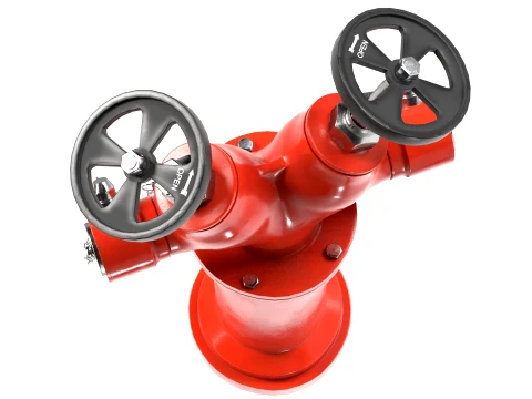 Double Headed Hydrant 3D Model