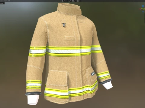 Fire Fighter Jacket 3D Model