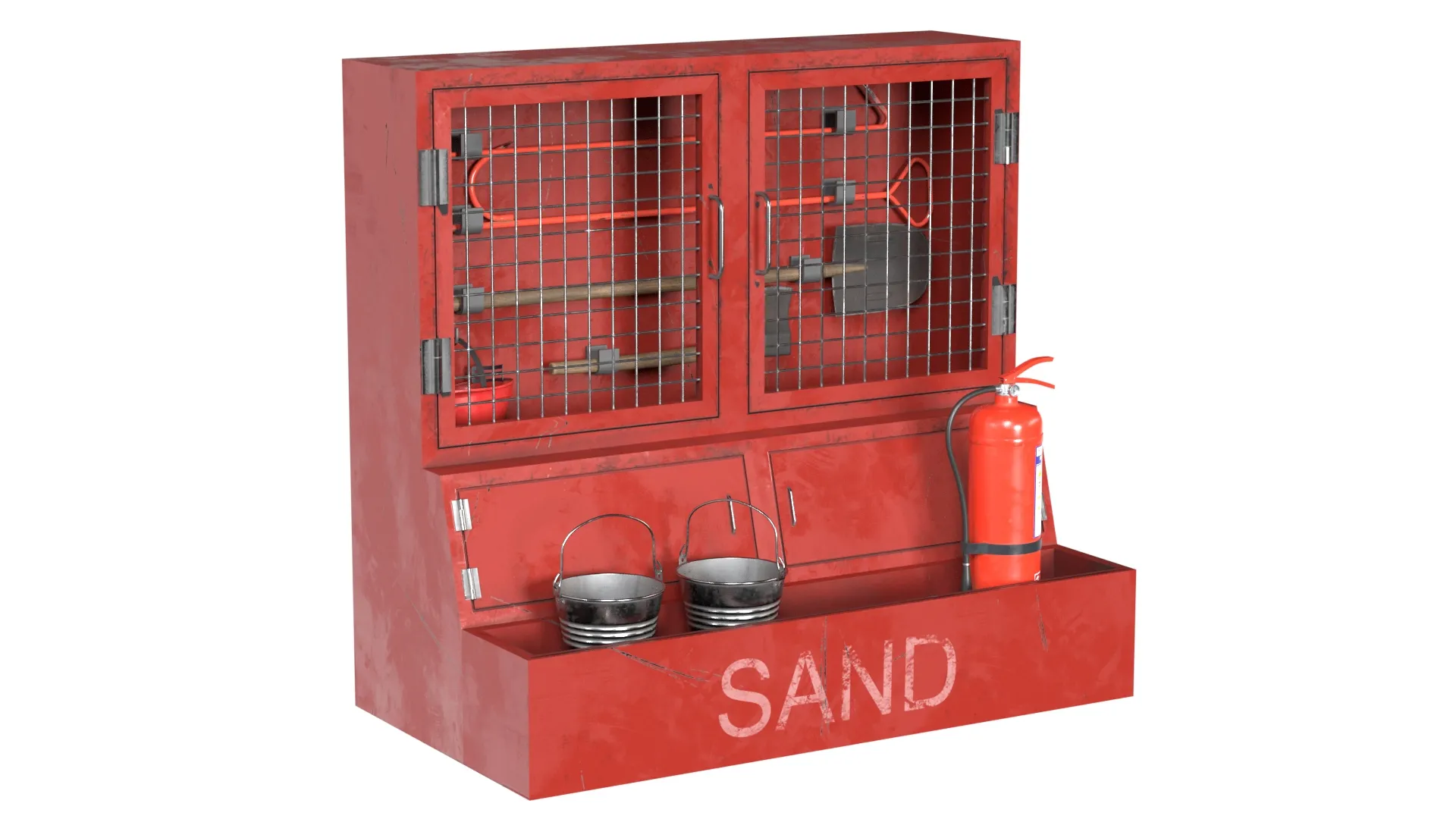 Fire Rescue Tools Storage with Tools 3D Model .c4d .max .obj .3ds .fbx .stl .blend 