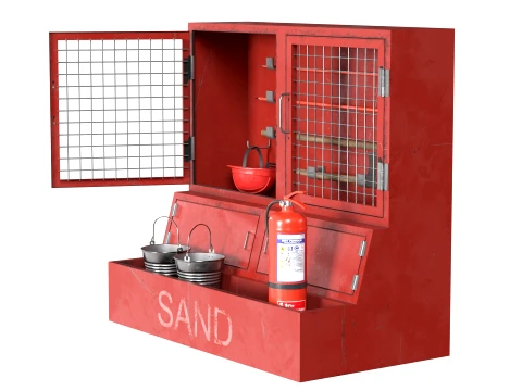 Fire Rescue Tools Storage with Tools 3D Model