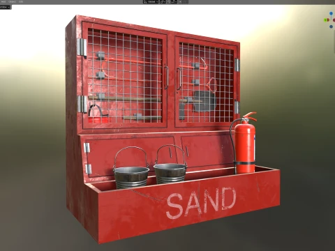 Fire Rescue Tools Storage with Tools 3D Model