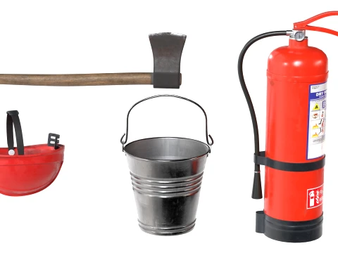 Fire Rescue Tools Storage with Tools 3D Model