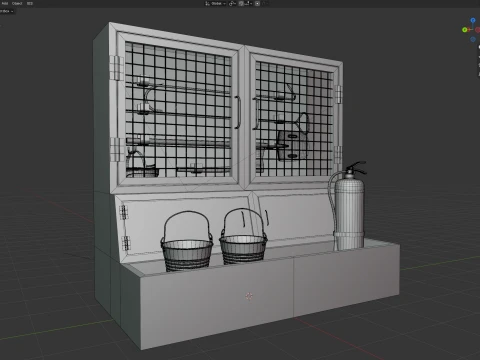 Fire Rescue Tools Storage with Tools 3D Model