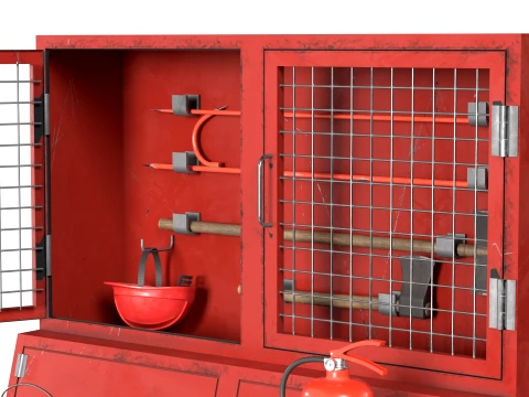 Fire Rescue Tools Storage with Tools 3D Model