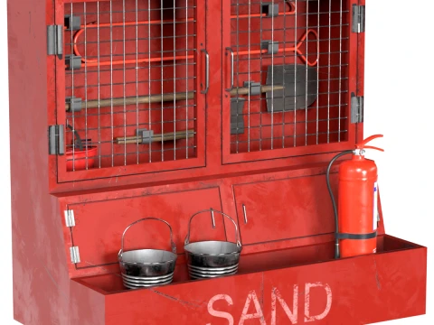 Fire Rescue Tools Storage with Tools 3D Model