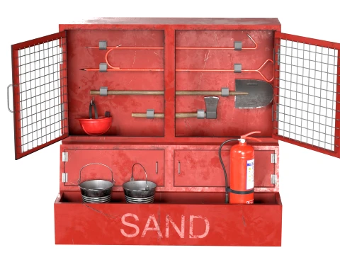 Fire Rescue Tools Storage with Tools 3D Model