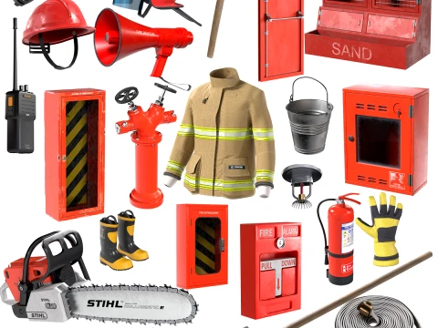 Fire Tool Equipments Collection 3Dモデル