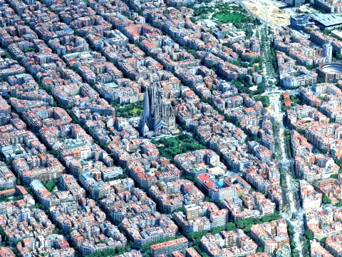 Barcelona 3d scan city 3D Modell