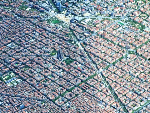 Barcelona 3d scan city 3D Model