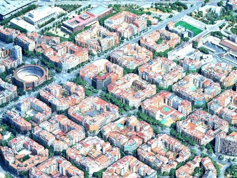 Barcelona 3d scan city 3D Model