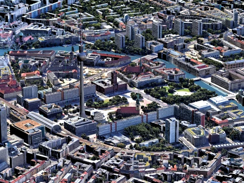 Berlin 3d scan city 3D Model