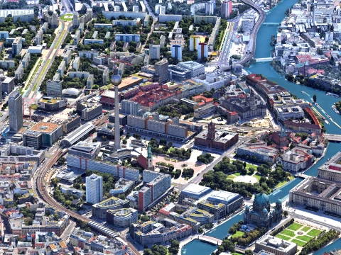 Berlin 3d scan city 3D Model