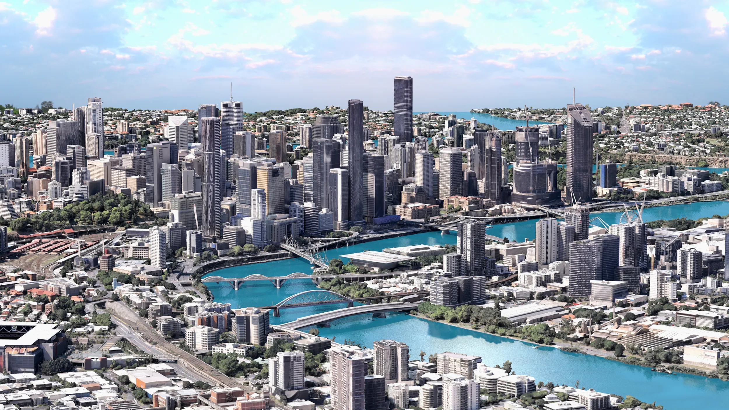 Brisbane 3d Scan City Australia 3D Model .c4d .max .obj .3ds .fbx .stl .blend 