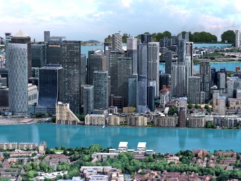 Canary Wharf 3d scan city 3D Model