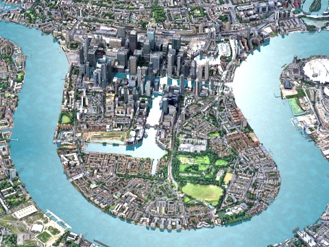 Canary Wharf 3d scan city 3D Model