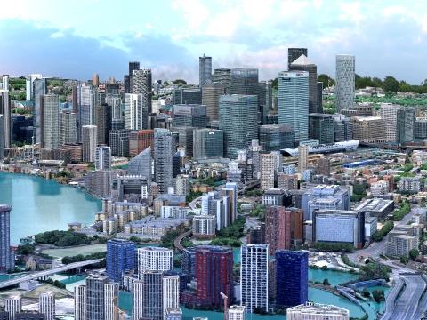 Canary Wharf 3d scan city 3D Model