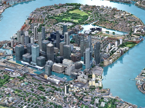 Canary Wharf 3d scan city 3D Model