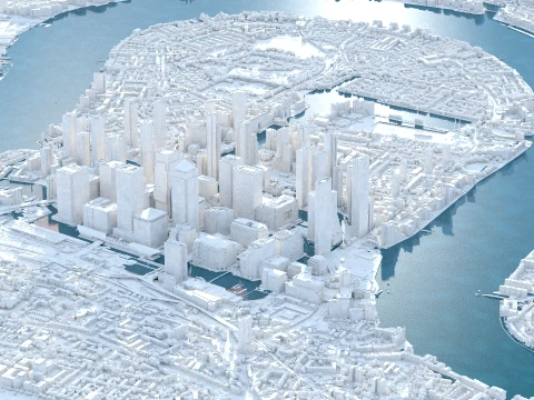 Canary Wharf 3d scan city 3D Model