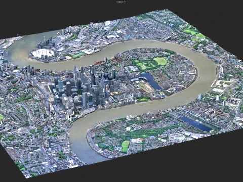 Canary Wharf 3d scan city 3D Model