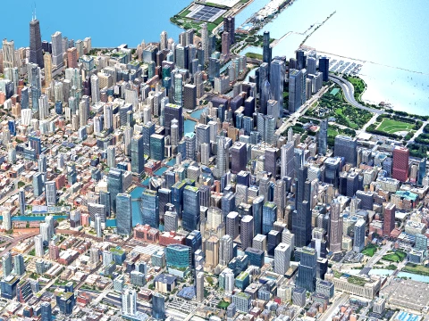 Chicago 3d scan city 3D Model