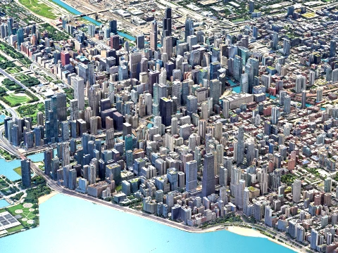 Chicago 3d scan city 3D Model