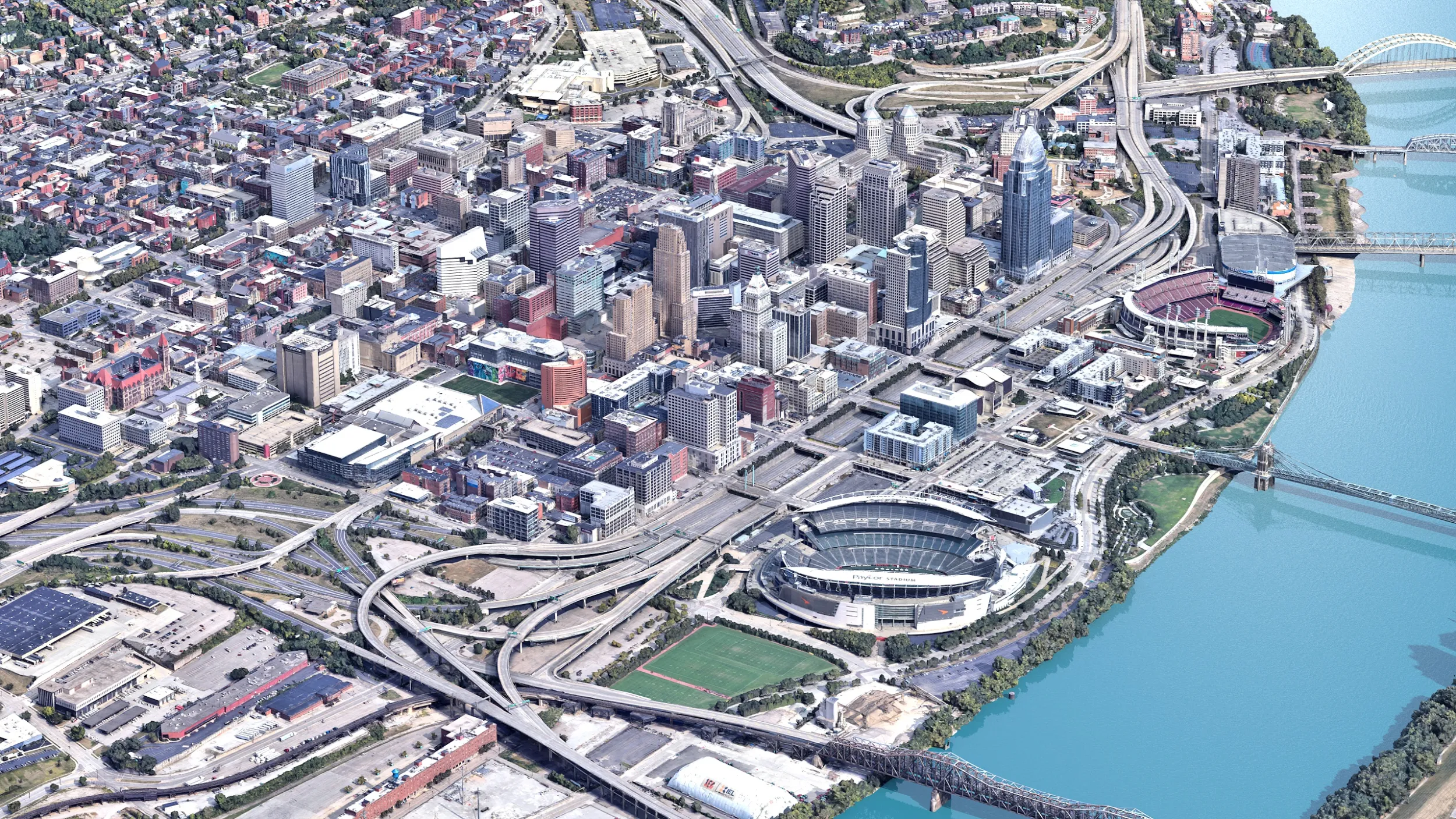 Cincinnati 3D Scan city Ohio USA 3D Model .c4d .max .obj .3ds .fbx .stl .blend 