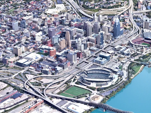 Cincinnati 3D Scan city Ohio USA 3D Modell