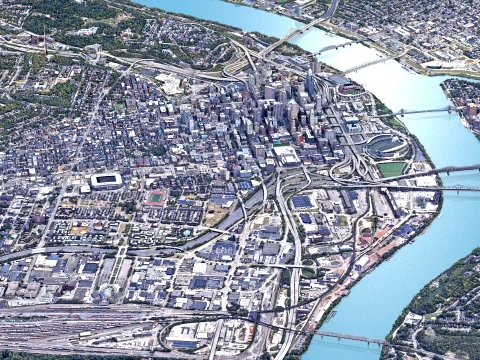 Cincinnati 3D Scan city Ohio USA 3D Model