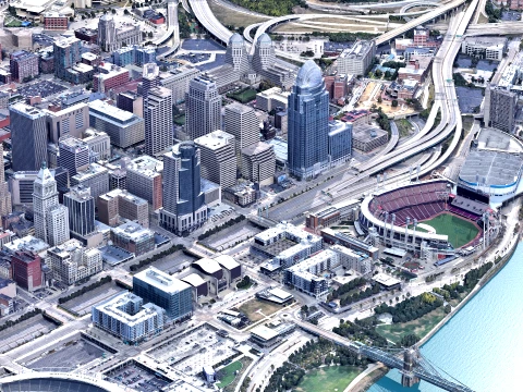 Cincinnati 3D Scan city Ohio USA 3D Model