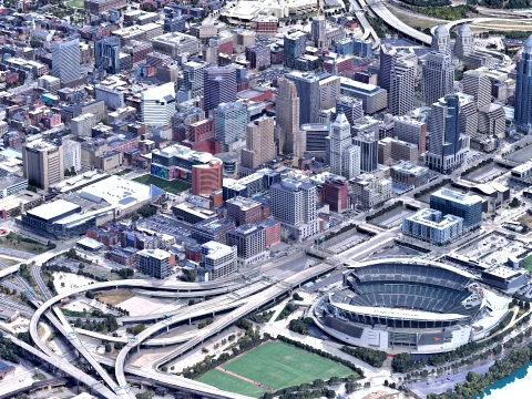 Cincinnati 3D Scan city Ohio USA 3D Model
