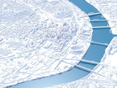 Cincinnati 3D Scan city Ohio USA 3D Model