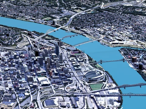 Cincinnati 3D Scan city Ohio USA 3D Model
