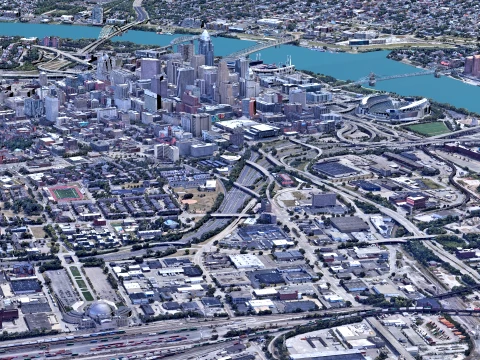 Cincinnati 3D Scan city Ohio USA 3D Model