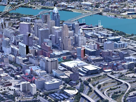 Cincinnati 3D Scan city Ohio USA 3D Model