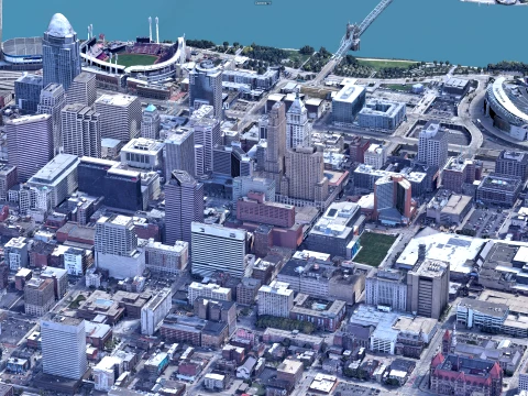 Cincinnati 3D Scan city Ohio USA 3D Model