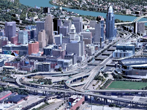 Cincinnati 3D Scan city Ohio USA 3D Model
