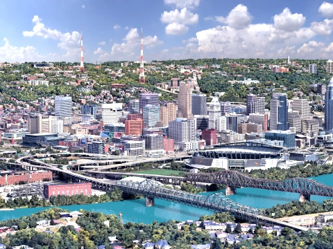 Cincinnati 3D Scan city Ohio USA 3D Model