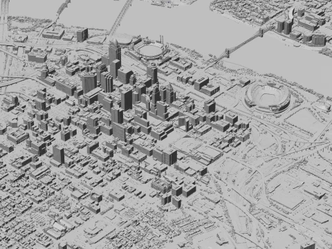 Cincinnati 3D Scan city Ohio USA 3D Model