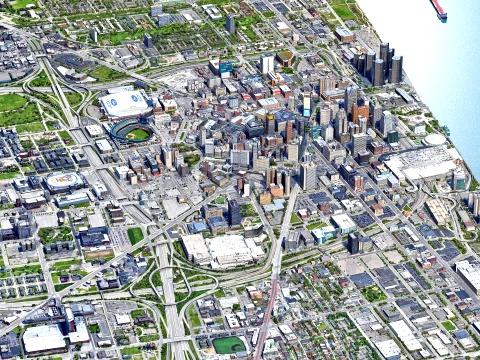 Detroit 3d scan city 3D Model
