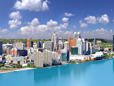 Detroit 3d scan city 3D Model