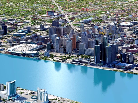 Detroit 3d scan city 3D Model