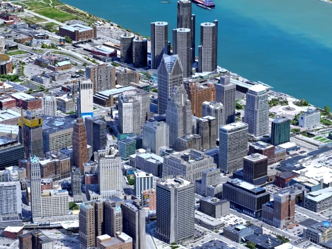 Detroit 3d scan city 3D Model