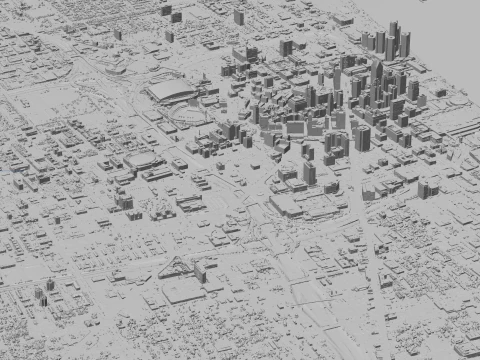 Detroit 3d scan city 3D Model