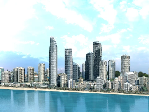 Gold Coast Beach 3d scan city usa 3D Modell