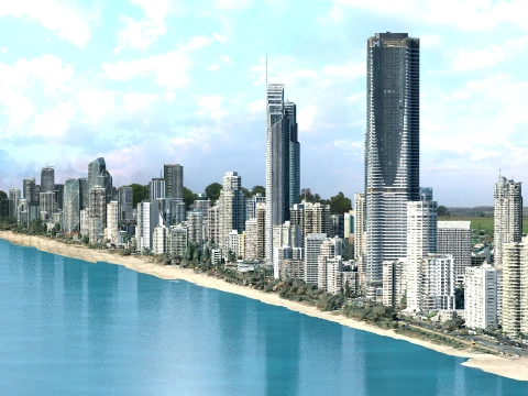 Gold Coast Beach 3d scan city usa 3D Model