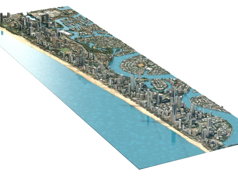 Gold Coast Beach 3d scan city usa 3D Model