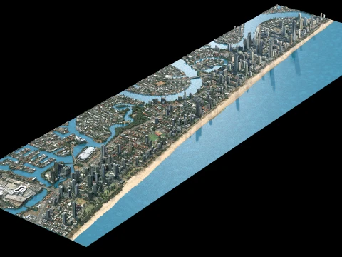 Gold Coast Beach 3d scan city usa 3D Model
