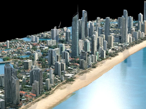 Gold Coast Beach 3d scan city usa 3D Model