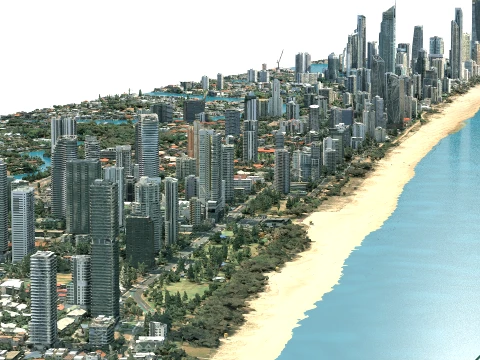 Gold Coast Beach 3d scan city usa 3D Model