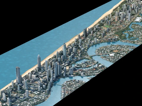 Gold Coast Beach 3d scan city usa 3D Model